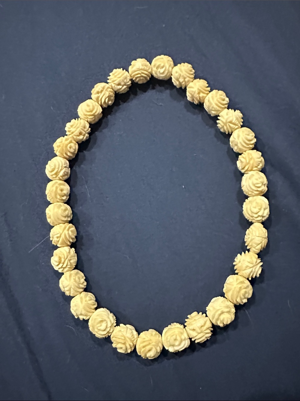 Handcrafted Cream Floral Bead Necklace
